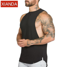 Wholesale Mens Sleeveless loose Tank Tops Fitness Gym Wear Man Fitness Vest Stringer OEM Custom